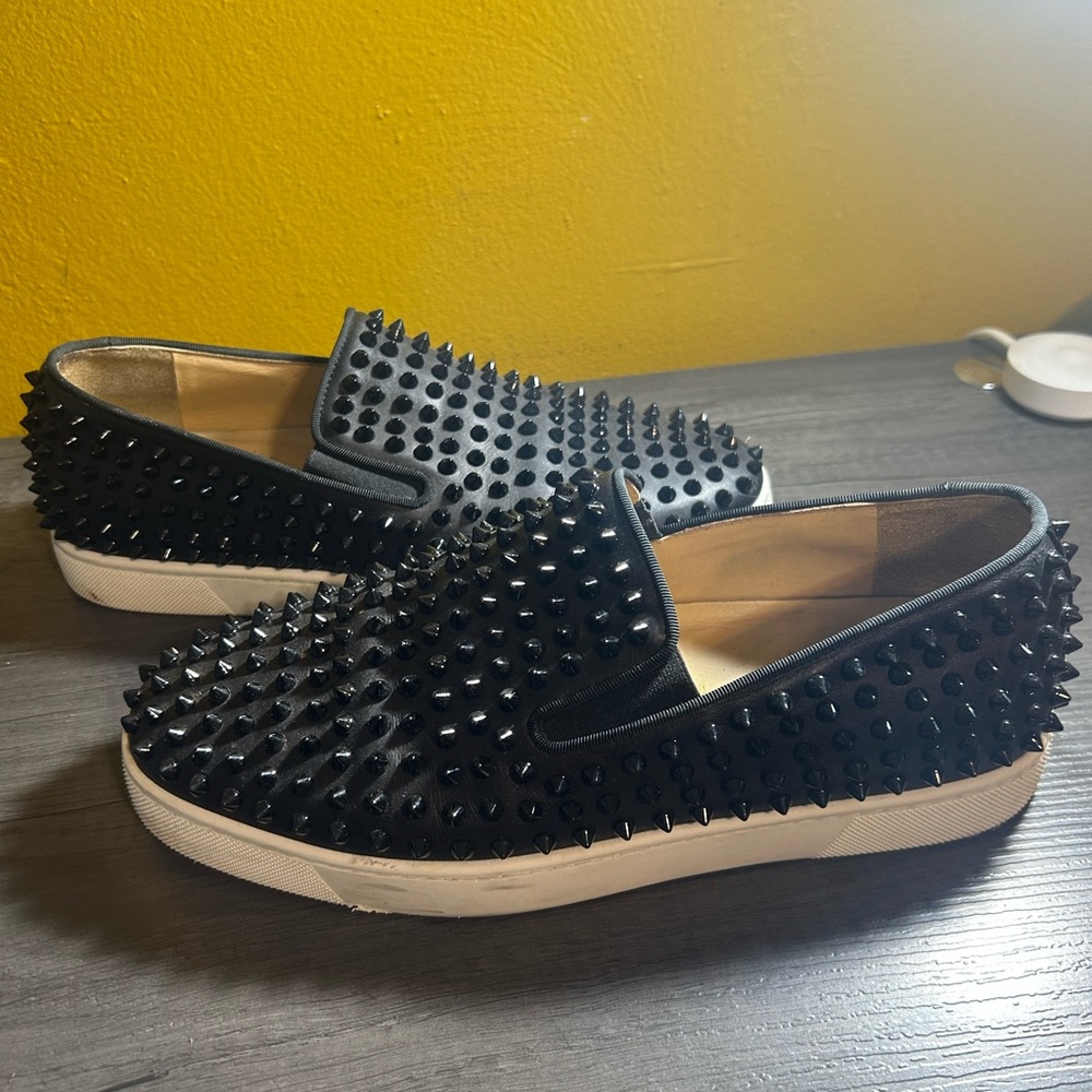 Christian Louboutin Black Spike Rollerboat Low